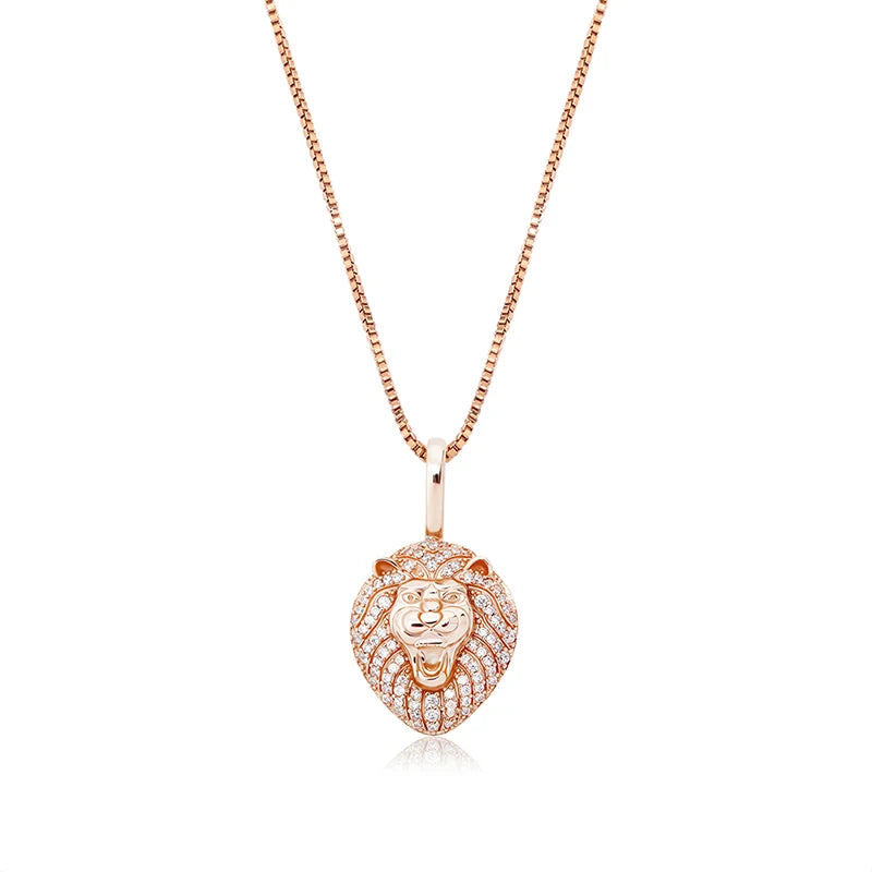 JINAO New 100% 925 Sterling Silver Lion Pendant High Quality CZ Women's Necklace Hip Hop Fashion Delicate Jewelry For Gift