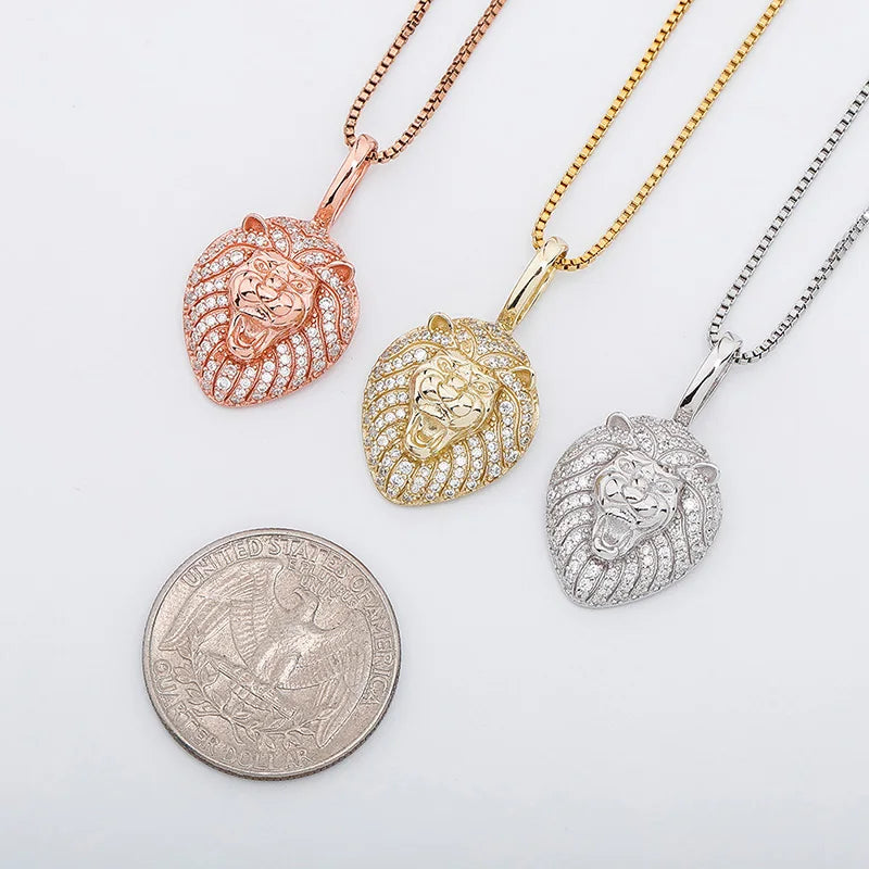 JINAO New 100% 925 Sterling Silver Lion Pendant High Quality CZ Women's Necklace Hip Hop Fashion Delicate Jewelry For Gift