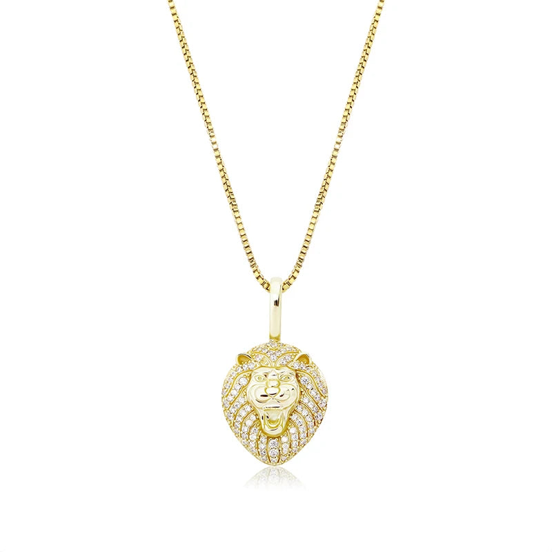 JINAO New 100% 925 Sterling Silver Lion Pendant High Quality CZ Women's Necklace Hip Hop Fashion Delicate Jewelry For Gift