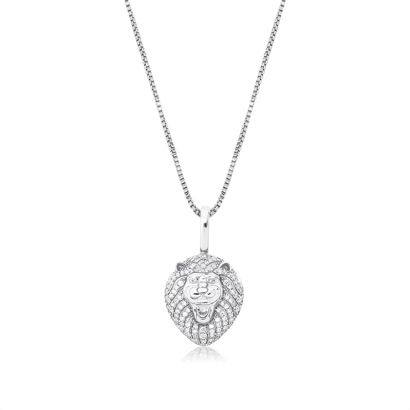JINAO New 100% 925 Sterling Silver Lion Pendant High Quality CZ Women's Necklace Hip Hop Fashion Delicate Jewelry For Gift