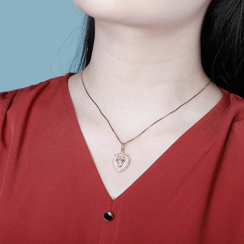 JINAO New 100% 925 Sterling Silver Lion Pendant High Quality CZ Women's Necklace Hip Hop Fashion Delicate Jewelry For Gift