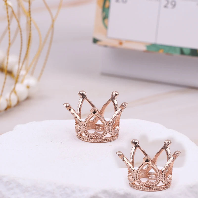 2 Pcs Mini Metal Crown Wedding Romantic Pearl Garland Girls Hair Ornaments Favors Party Children Fashion Jewelry Gift