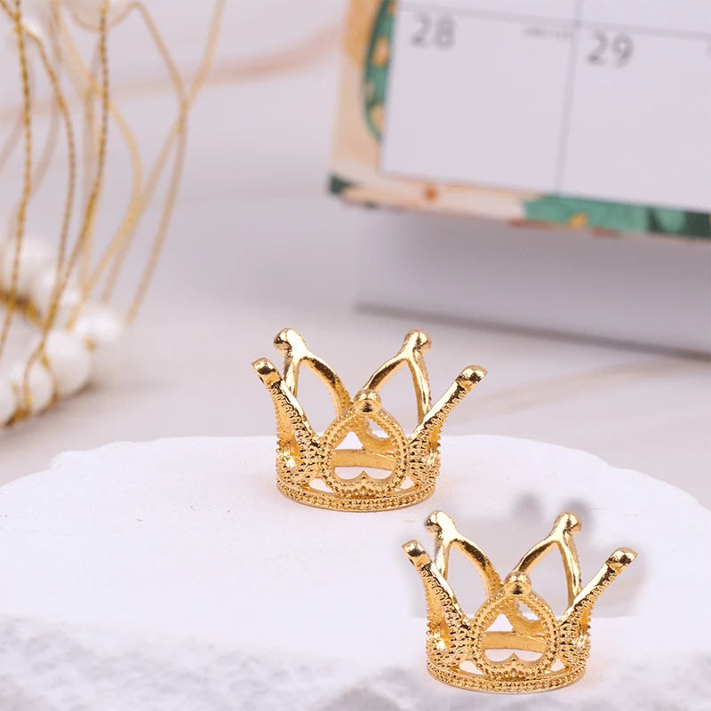 2 Pcs Mini Metal Crown Wedding Romantic Pearl Garland Girls Hair Ornaments Favors Party Children Fashion Jewelry Gift