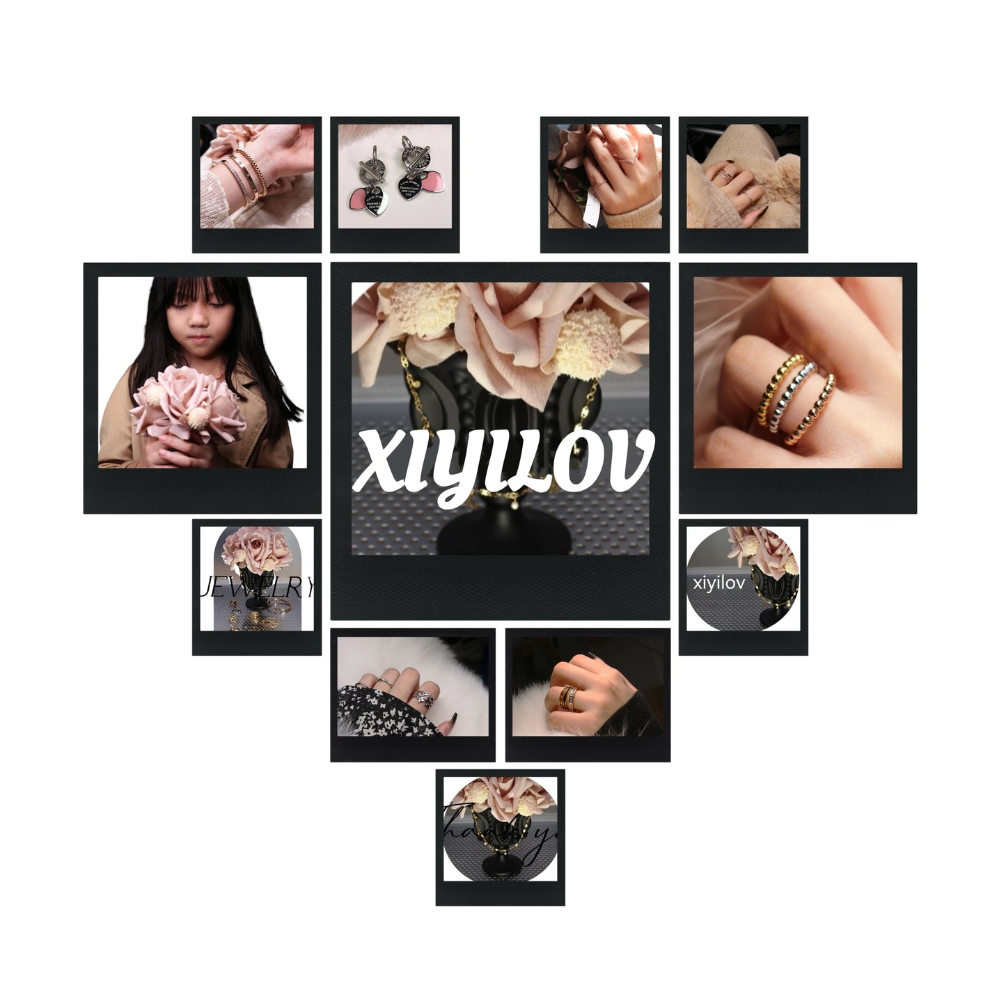 XB-133 New Stainless Steel Jewelry Crystal Bracelets Half Face Hollow Design Bangle For Women's Love Gifts Wholesale