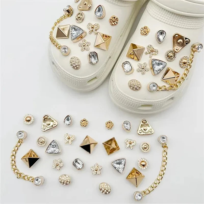 Fashion DIY Shoe Flower Shoe Jewelry Set Diamond Butterfly Pearl Flower Detachable Chain Buckle Creative Shoe Decoration