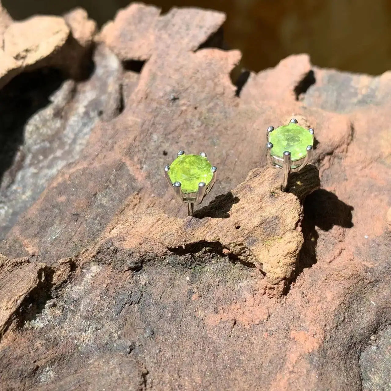 4MM Natural Peridot 925 Sterling Silver Stud Earrings For Women Jewelry Gift Simple Peridot Jewelry Green