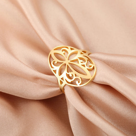 Amaxer Stainless Steel Witch Knot Celtic Knot Pentacle Rings for Women Witchcraft Protection Jewelry Christmas Vintage Gifts