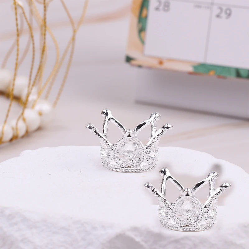 2 Pcs Mini Metal Crown Wedding Romantic Pearl Garland Girls Hair Ornaments Favors Party Children Fashion Jewelry Gift