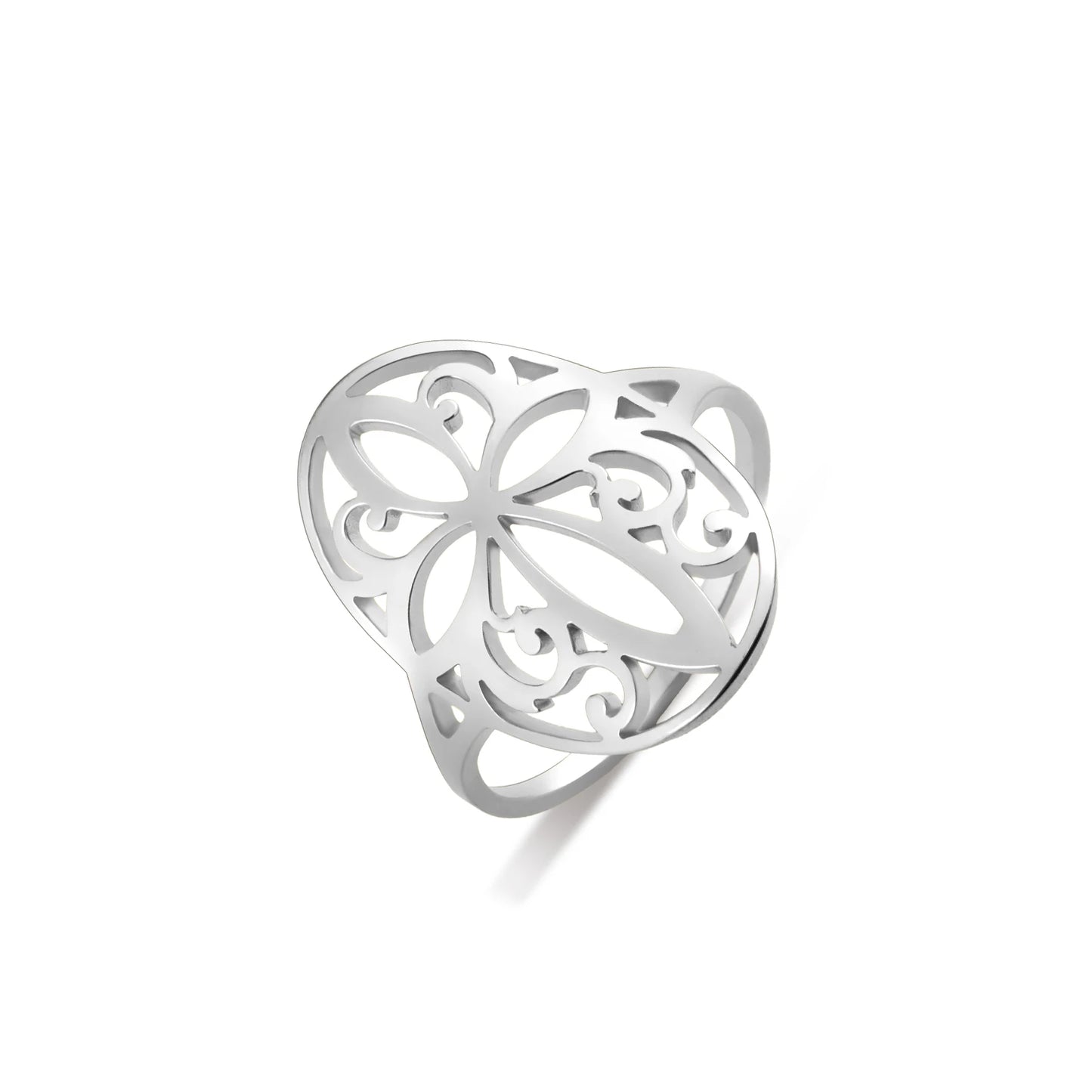 Amaxer Stainless Steel Witch Knot Celtic Knot Pentacle Rings for Women Witchcraft Protection Jewelry Christmas Vintage Gifts