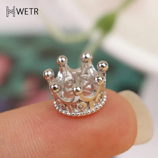 2 Pcs Mini Metal Crown Wedding Romantic Pearl Garland Girls Hair Ornaments Favors Party Children Fashion Jewelry Gift